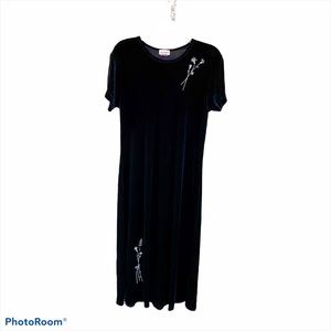 Velvet maxi dress black